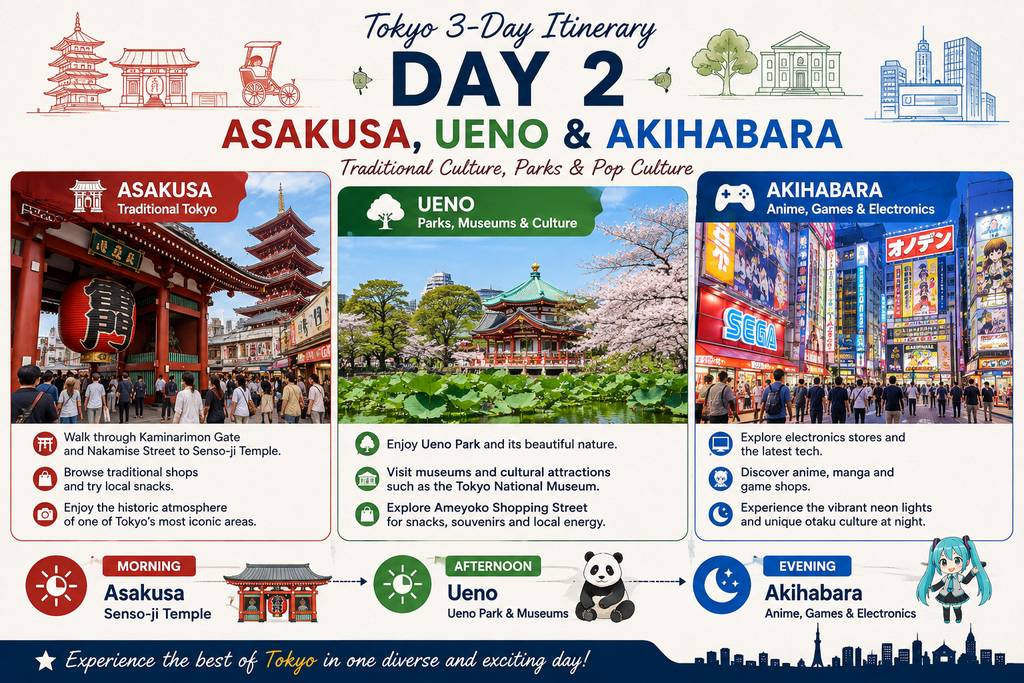 Tokyo itinerary featuring Asakusa, Ueno and Akihabara