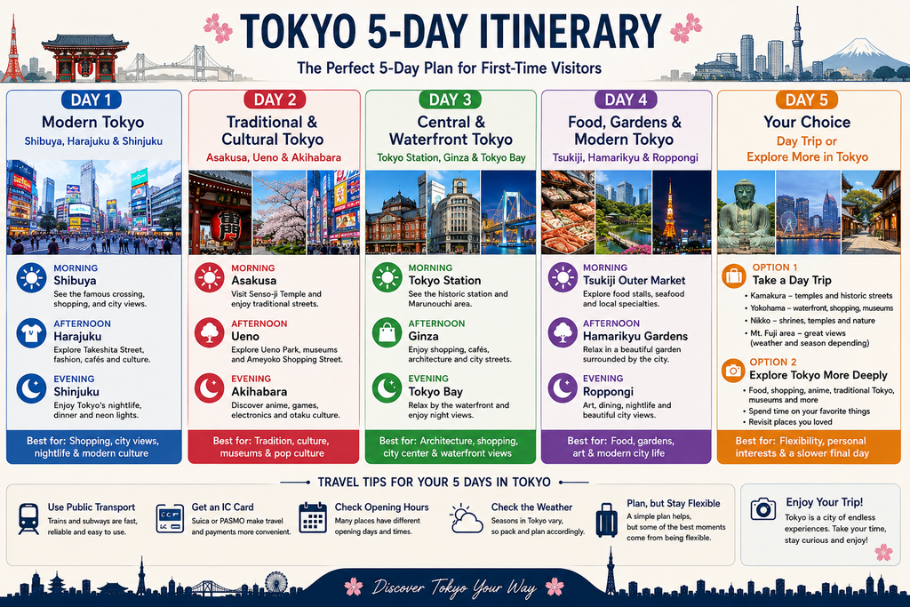 Tokyo 5-day itinerary for first-time visitors