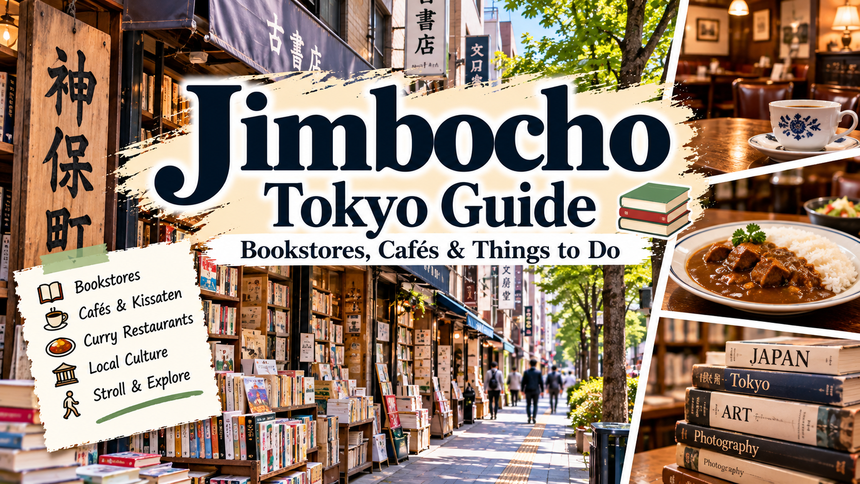 Jimbocho Tokyo guide featuring bookstores, cafés, curry and local culture