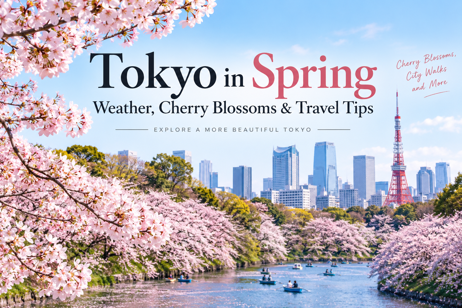 Tokyo in spring with cherry blossoms