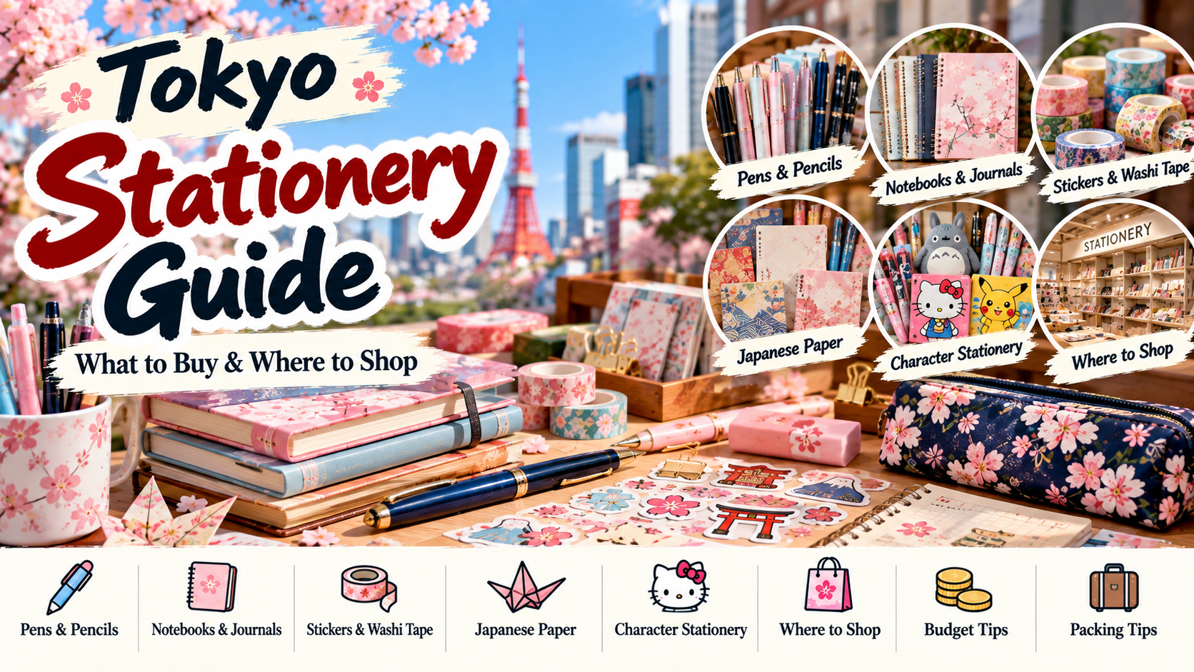 Tokyo stationery guide featuring Japanese pens, notebooks, washi tape and stationery shopping