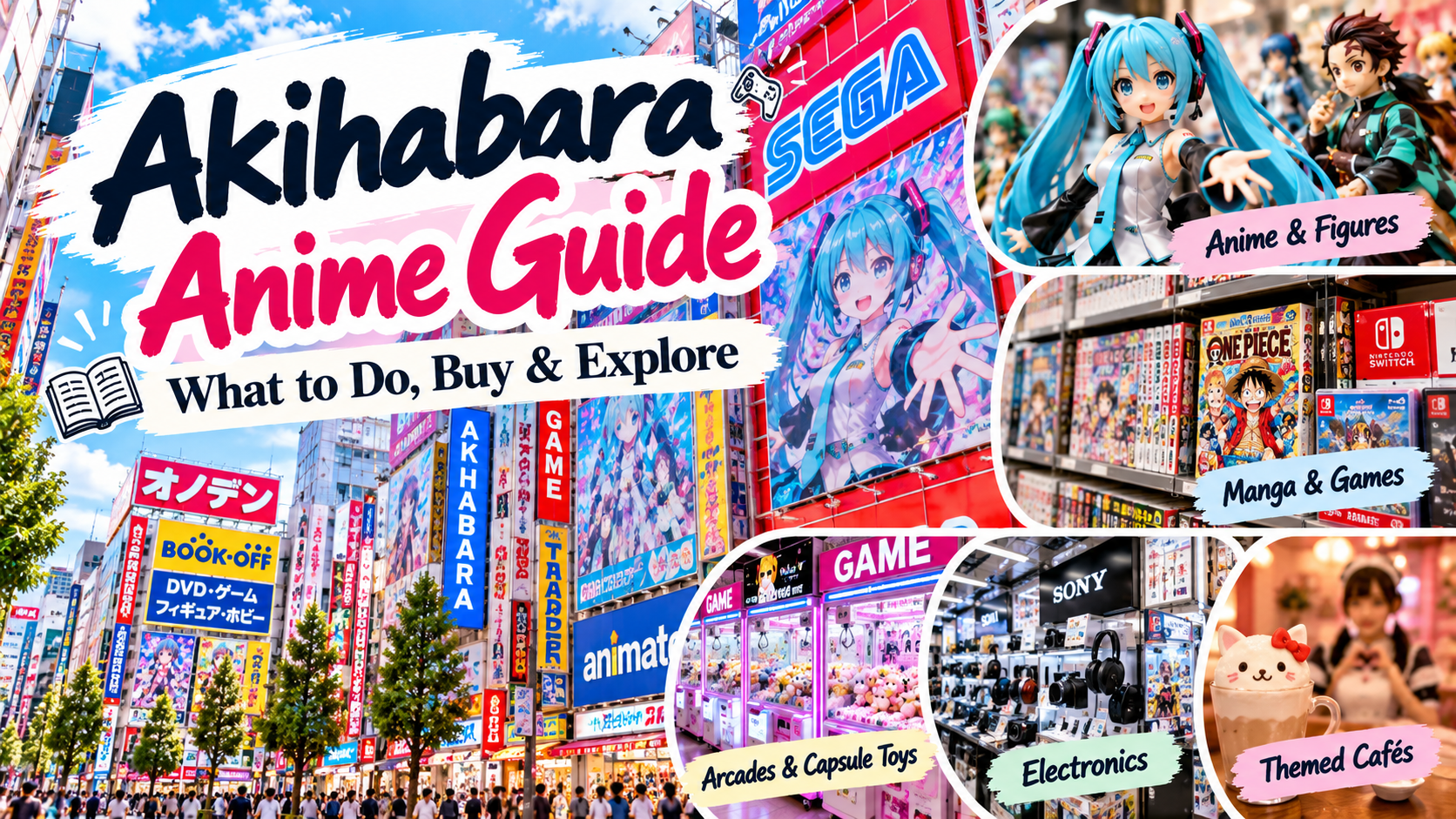 Akihabara anime guide featuring anime figures, manga, games, arcades and electronics in Tokyo